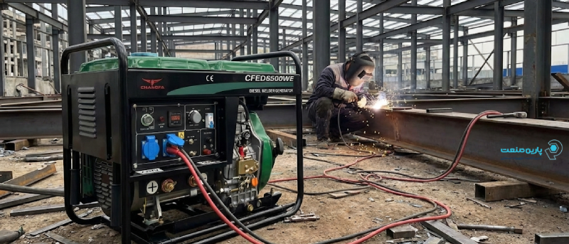 موتور برق دیزلی و جوشکاری چانگفا در پروژه ساختمانی